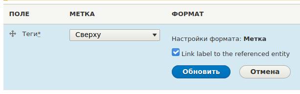 Настройка отображения в Drupal